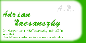 adrian macsanszky business card